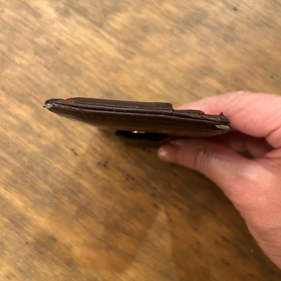 Vintage Coach Money Clip Wallet Card Holder Leather Dark Brown - Picture 3 of 11